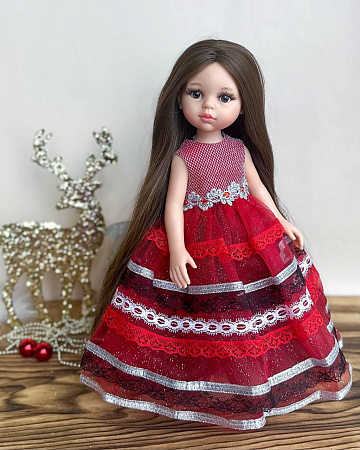 Платье бальное  на куклу Paola Reina 33 см, красное